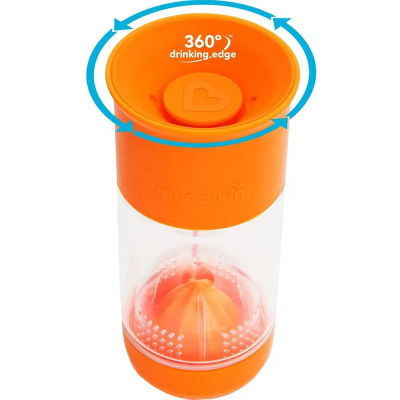 Munchkin Miracle Fruit Infuser 12m+ Ποτήρι-Στίφτης Φρούτων 591ml - Πορτοκαλί