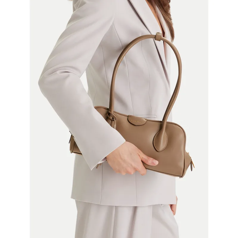 Τσάντα Calvin Klein Emblem Trio Shoulder Bag LV04F3369G Μπεζ