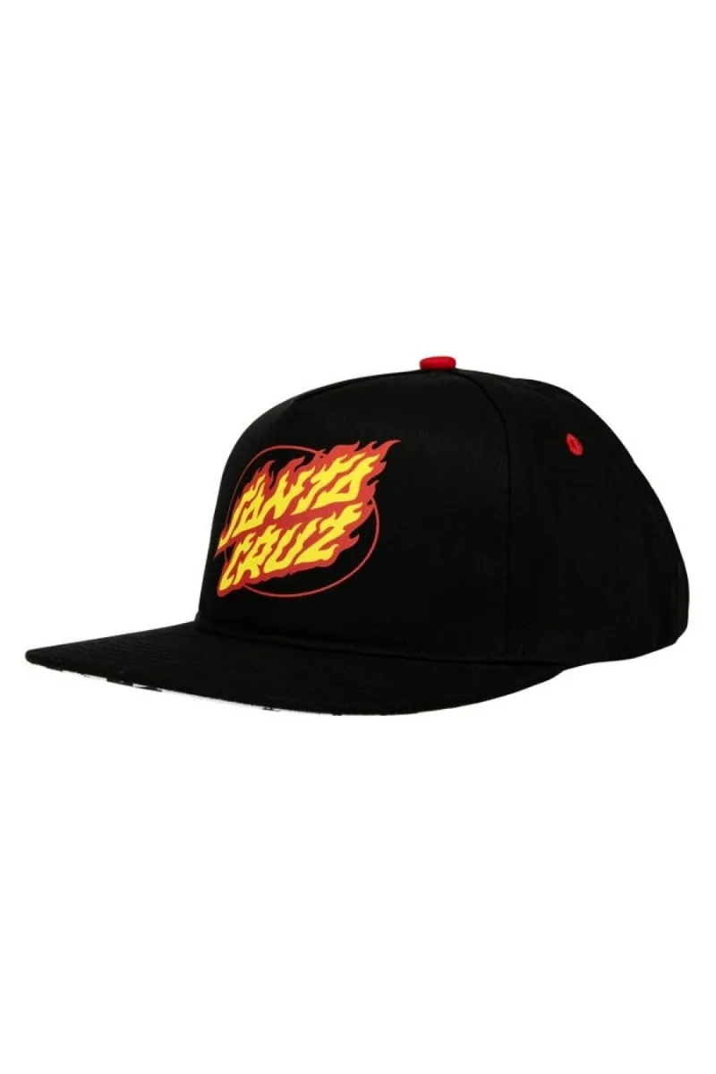 SANTA CRUZ Youth True Oval Flame Dot Cap - Μαύρο-SCA-YCA-0110-BLACK