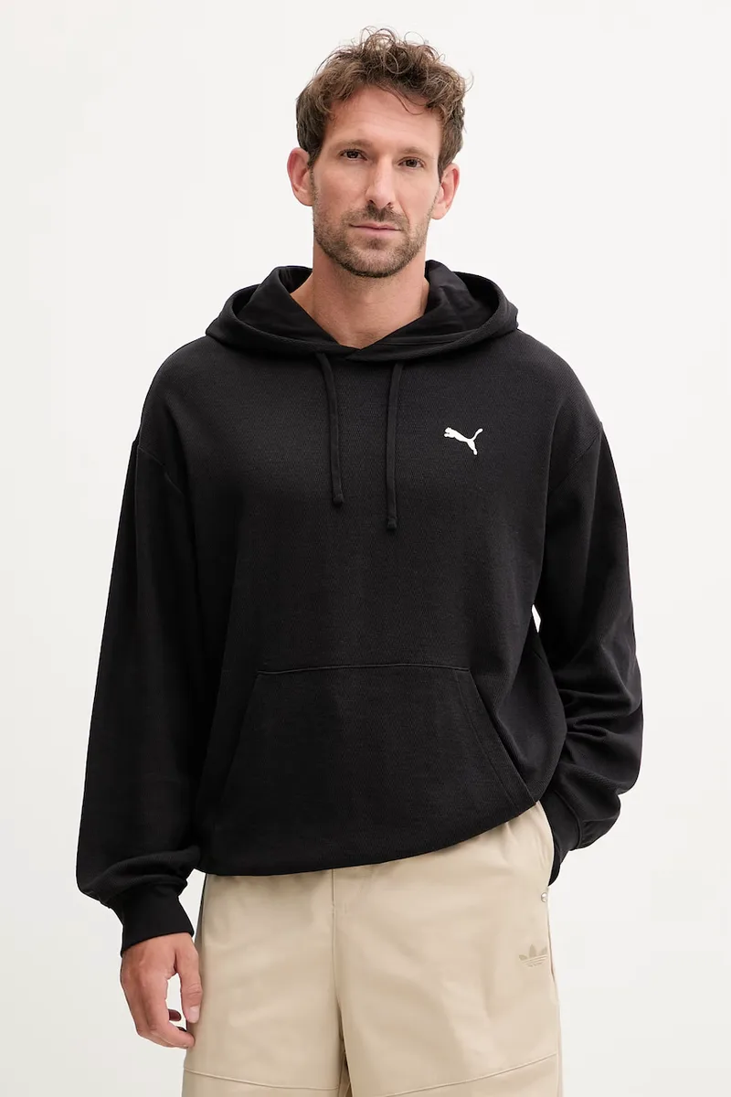 Puma μπλούζα με κουκούλα ανδρική βαμβακερή Essentials Elevated