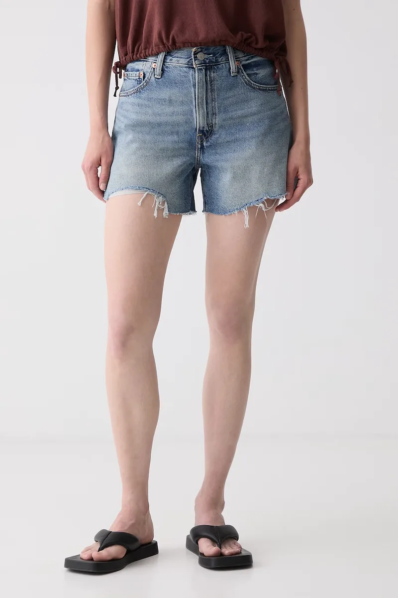 Levi's σορτς γυναικεία ντένιμ RIBCAGE A-LINE