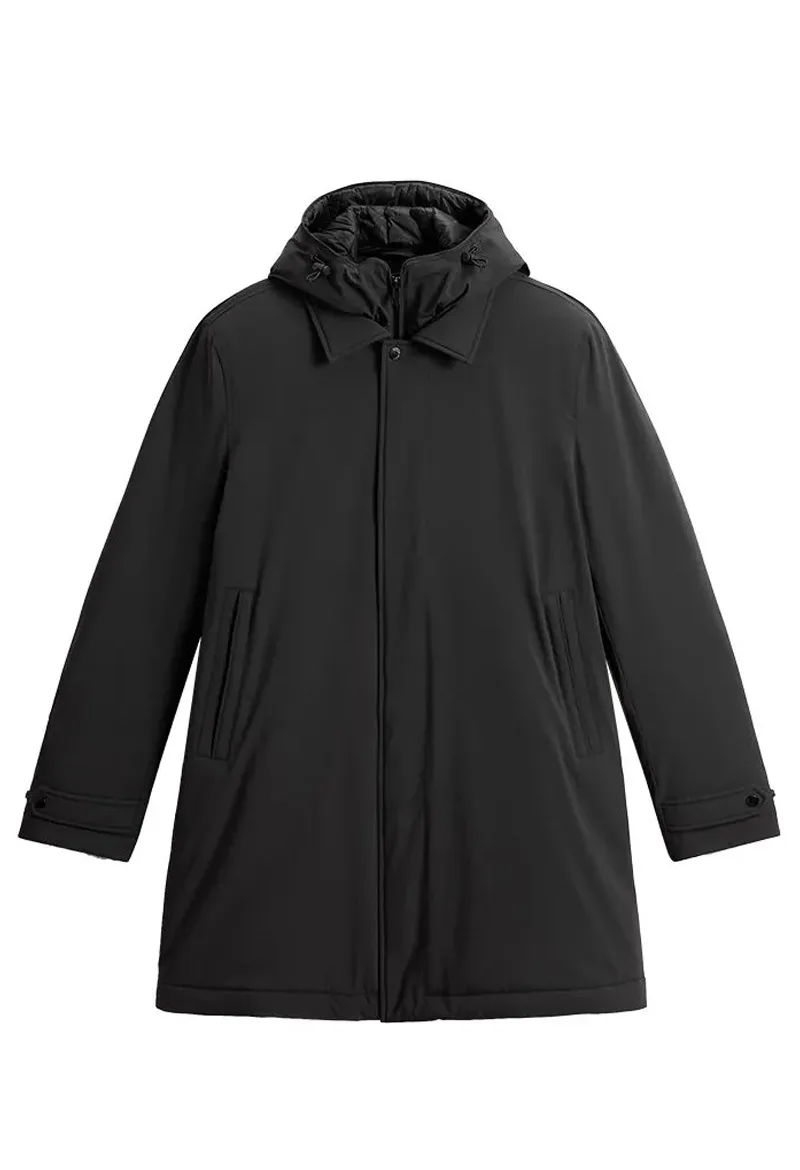ΑΝΔΡΙΚΟ ΜΠΟΥΦΑΝ STRETCH 2IN1 CARCOAT WOOLRICH ΚΑΝΟΝΙΚΗ ΓΡΑΜΜΗ ΜΑΥΡΟ