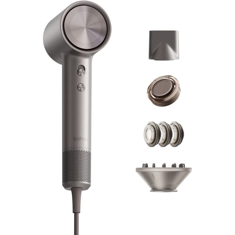 Laifen Swift 4 Polished Platinum πολύ ισχυρό πιστολάκι ιονισμού για τα μαλλιά Silver 1 τμχ