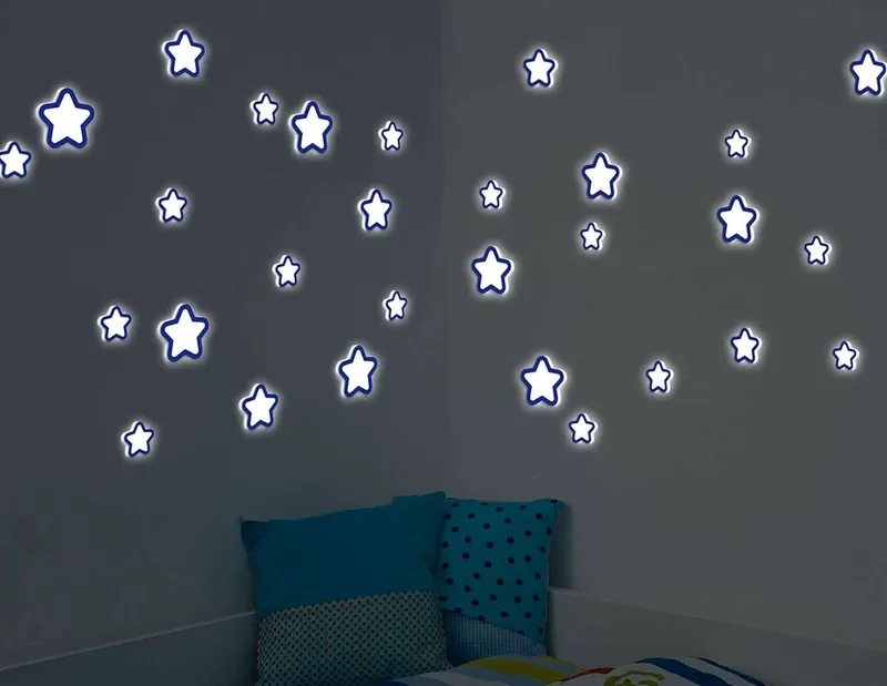 Αυτοκόλλητα Φωσφορίζοντα Για Τοίχο Ango Glow Star Medium 54506