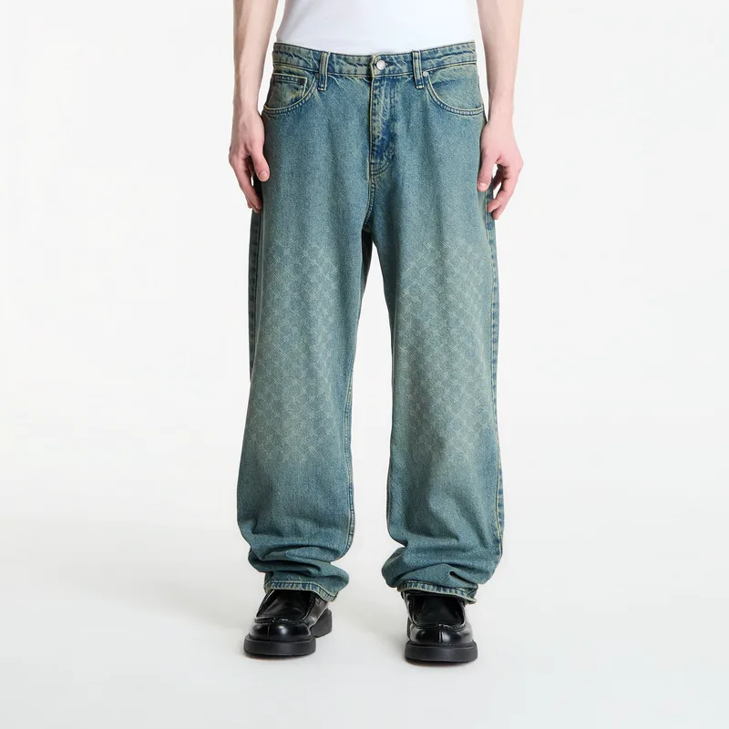 Τζιν Daily Paper Faded Monogram Amba Jeans V2 Bleached Denim Blue XL