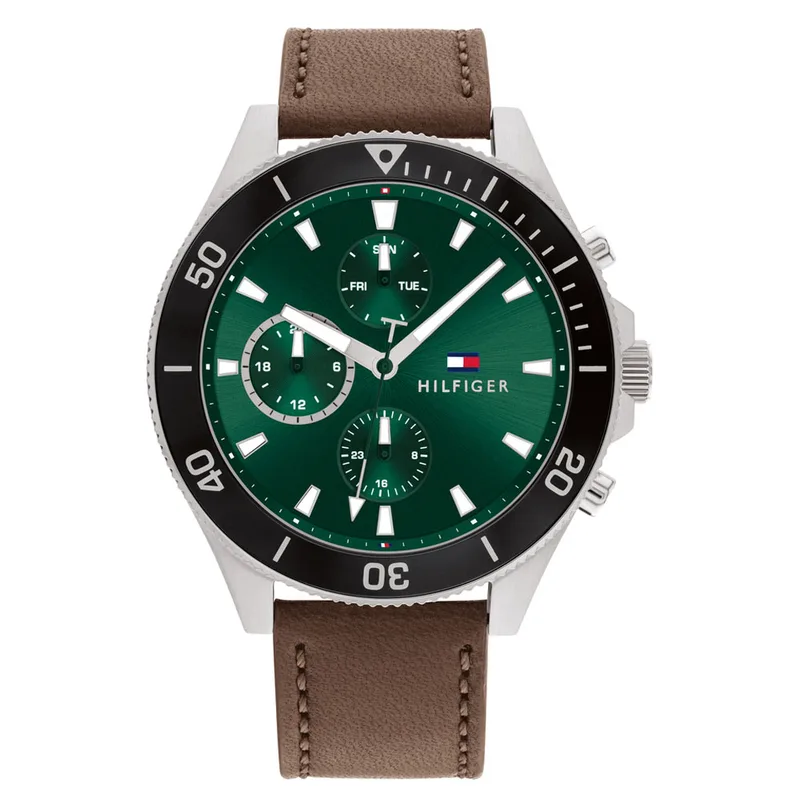 TOMMY HILFIGER Larson Brown Leather Strap 1791983