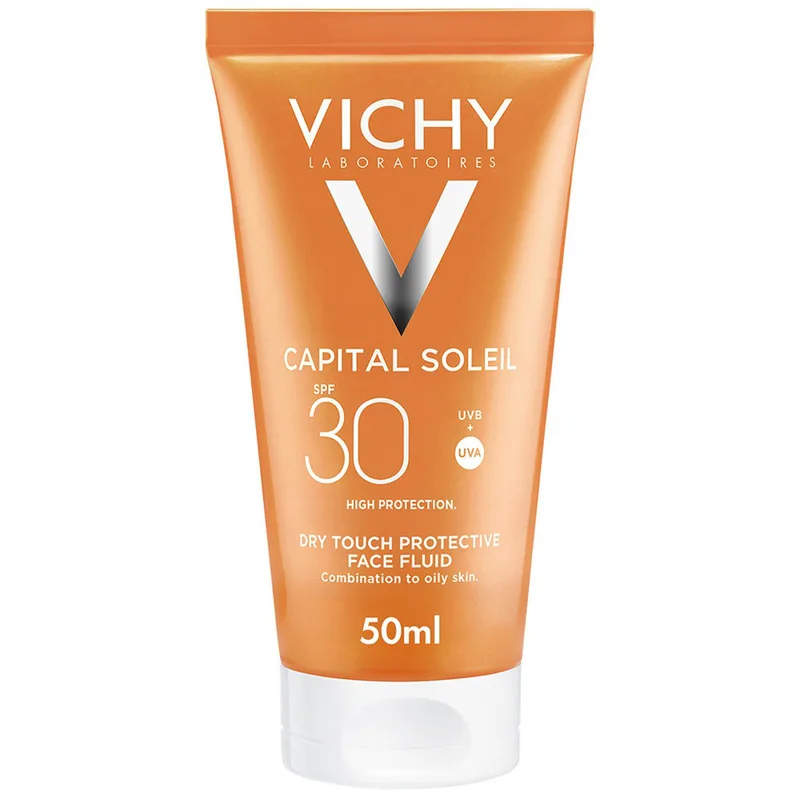 Vichy Capital Soleil Spf30 Dry Touch Emulsion Αντηλιακή Λεπτόρρευστη Κρέμα Προσώπου Υψηλής Προστασίας για Ματ Αποτέλεσμα 50ml