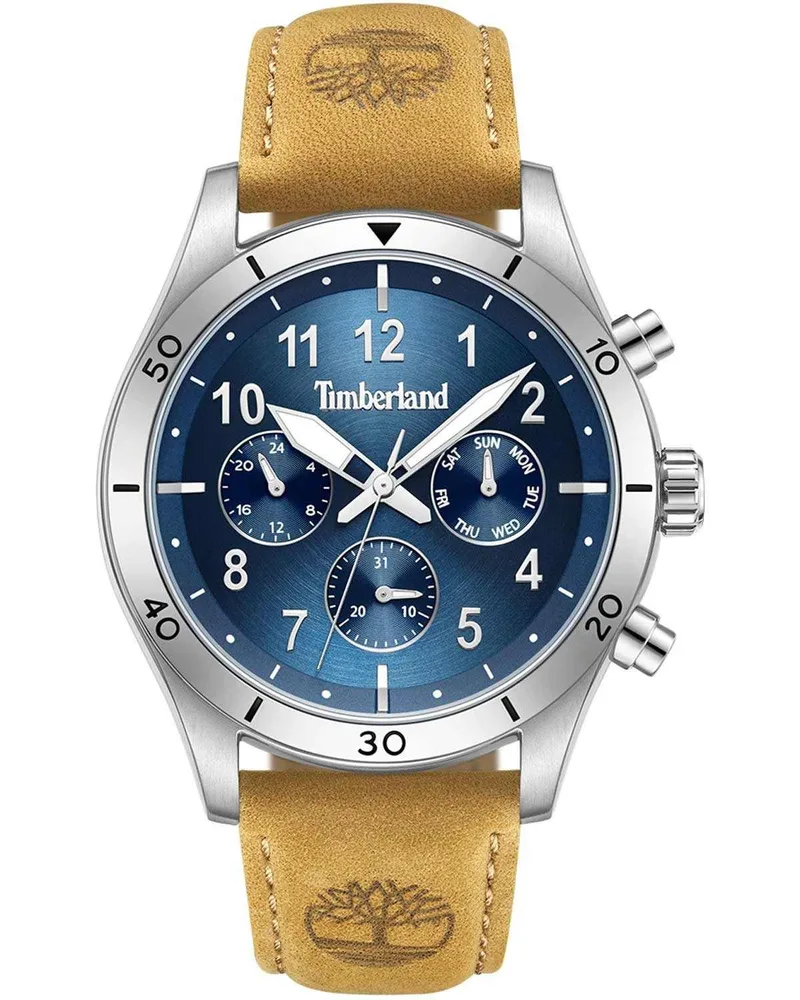 TIMBERLAND Ashmont - TDWGF0054701, Silver case with Brown Leather Strap
