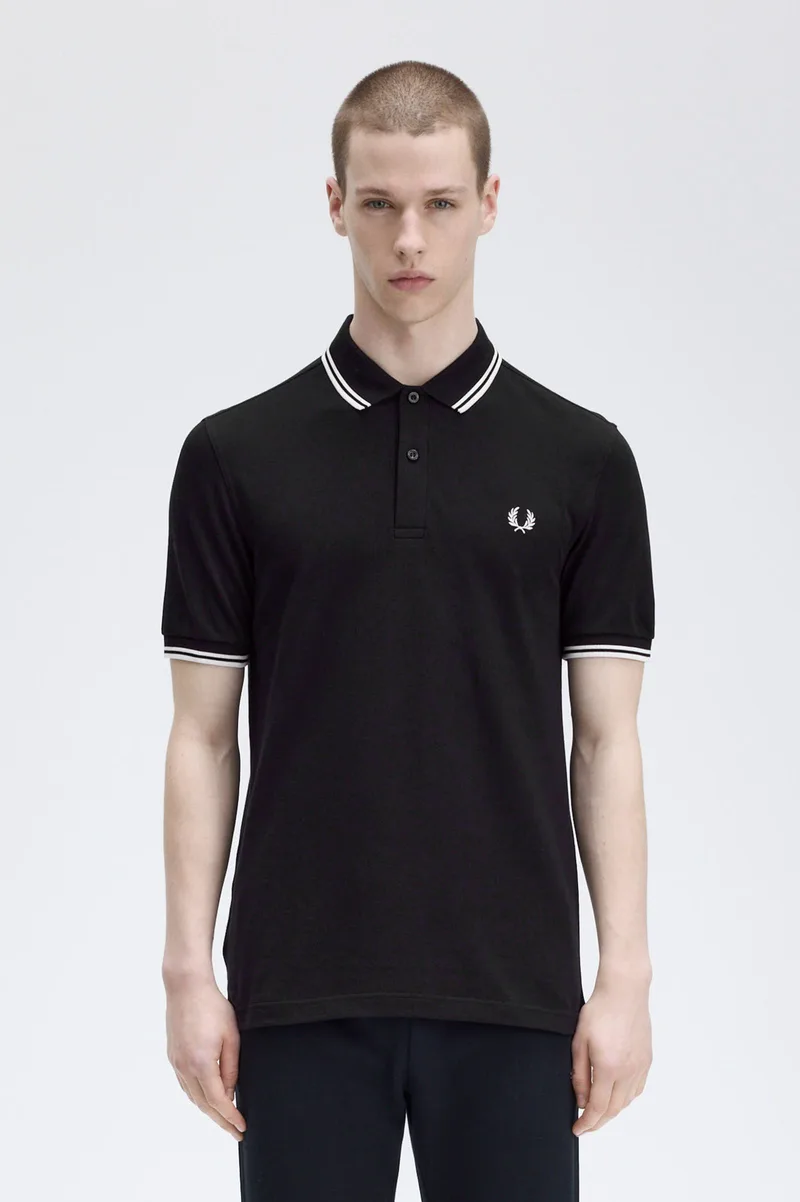 Fred Perry Ανδρική Μπλούζα Twin Tipped Polo M3600-350 Μαύρο