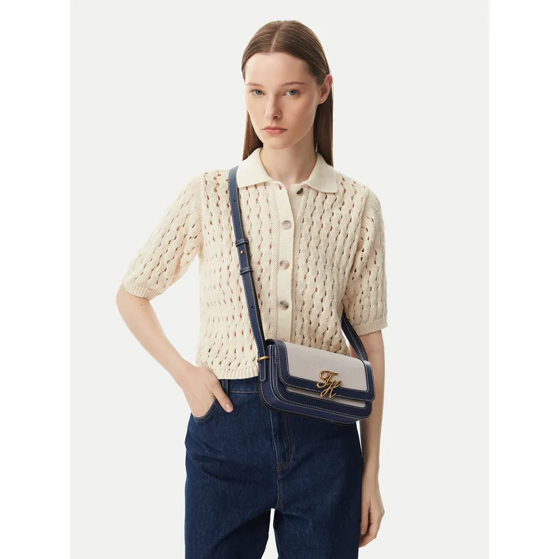 Τσάντα Tommy Hilfiger Th Script Flap Crossover Canvas AW0AW18737 Κρεμ