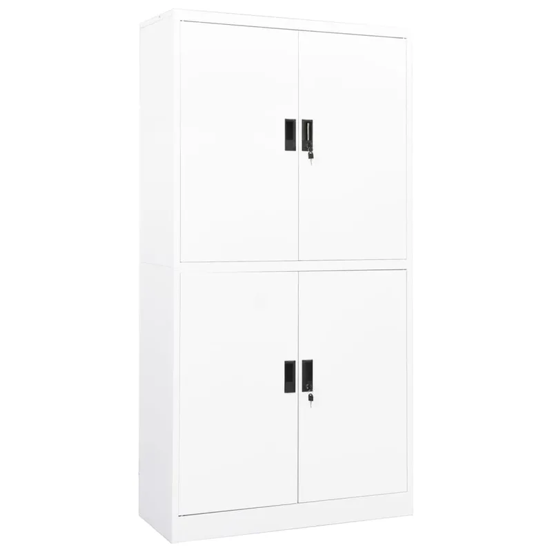 vidaXL Ντουλάπα Γραφείου 90 x 40 x 180 εκ. Λευκή Ατσάλινη