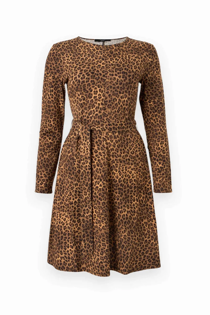 MAX MARA WEEKEND ΦΟΡΕΜΑ MINI WKDSAVANA LEOPARD PRINT ΑΠΟΣΠΩΜΕΝΗ ΖΩΝΗ ΜΠΕΖ-ΚΑΦΕ