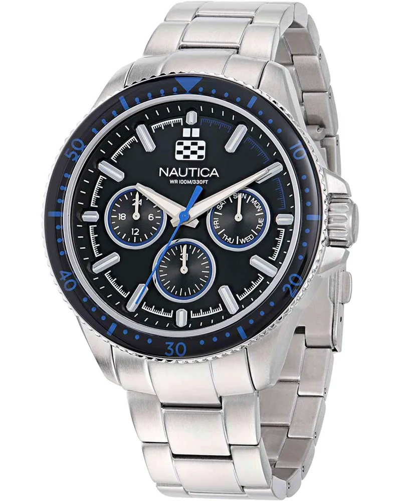 NAUTICA NCT Windrose - NAPWRF407, Silver case with Stainless Steel Bracelet