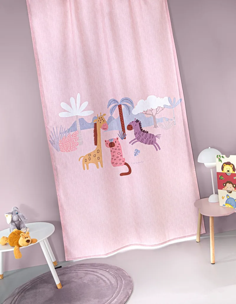 Παιδική Κουρτίνα Guy Laroche Bebe Jungle Ροζ 145x270