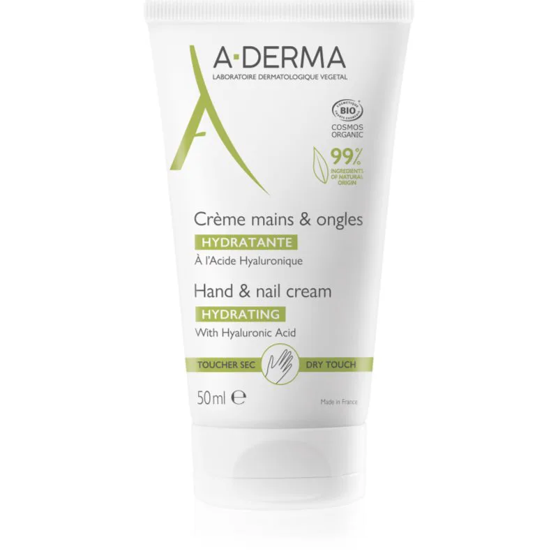 A-Derma Essentials Hand & Nail Cream ενυδατική κρέμα για χέρια και νύχια με υαλουρονικό οξύ 50 ml