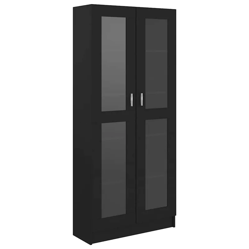 vidaXL Βιτρίνα Μαύρη 82,5 x 30,5 x 185 εκ. Επεξ. Ξύλο