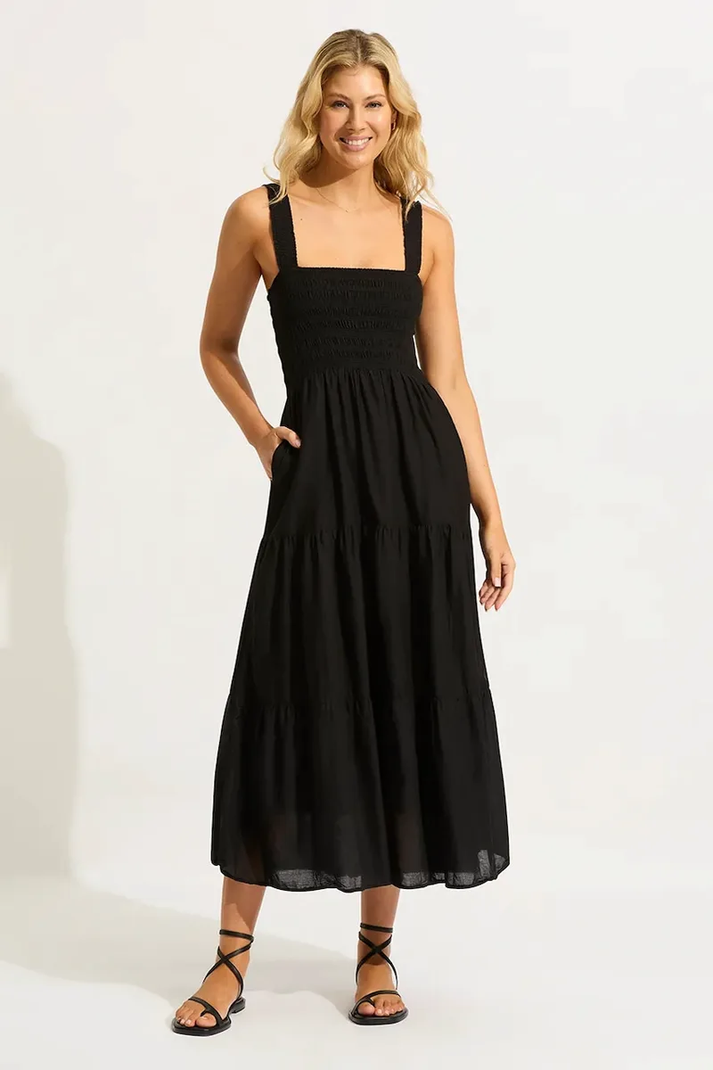 Seafolly βαμβακερό φόρεμα Faithful Midi Dress
