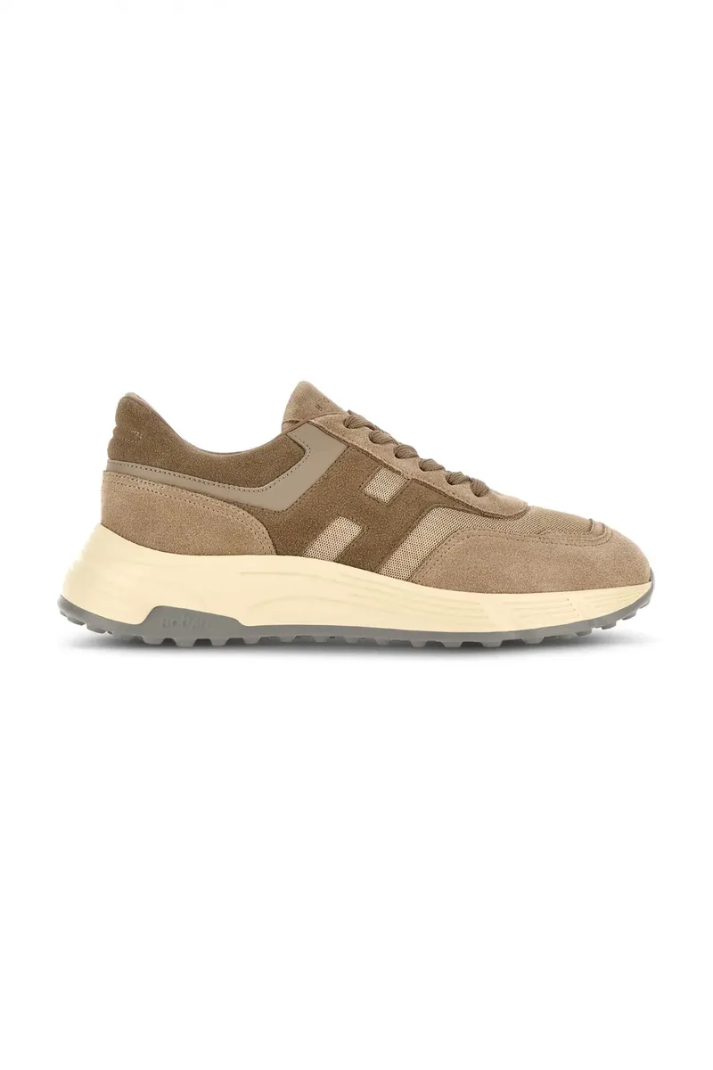 HOGAN ΠΑΠΟΥΤΣΙΑ SNEAKERS HYPERLIGHT ALLAC NUOVA ΔΕΡΜΑ ΜΠΕΖ