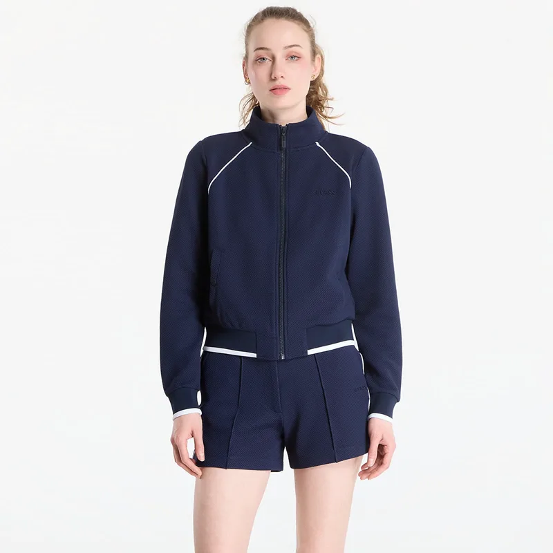 Φούτερ GUESS Sarah Pique Hn Full Zip Jacket Daring Ocean M