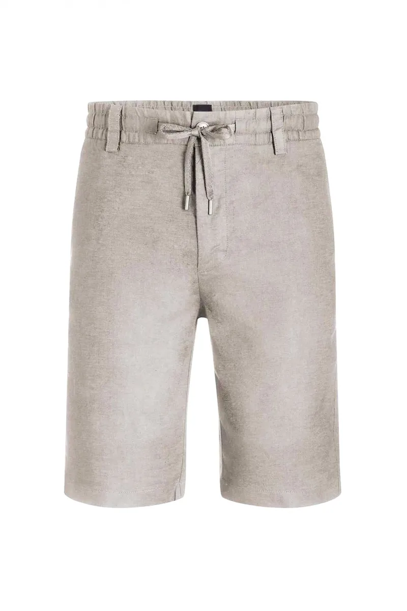 BOSS CASUAL ΒΕΡΜΟΥΔΑ CHINO ΛΙΝΟ TAPERED FIT CHINO_TAPERED_DS_3S ΓΚΡΙ-ΜΠΕΖ