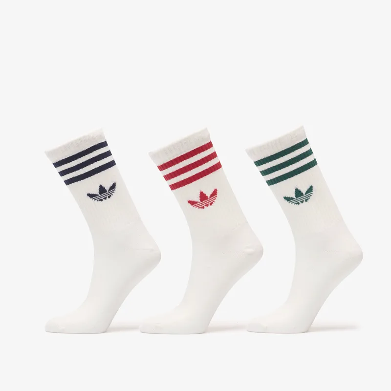 adidas 3 Stripes Crew Socks 3 Pairs Night Indigo/ Team Victory Red/ Collegiate Green XL