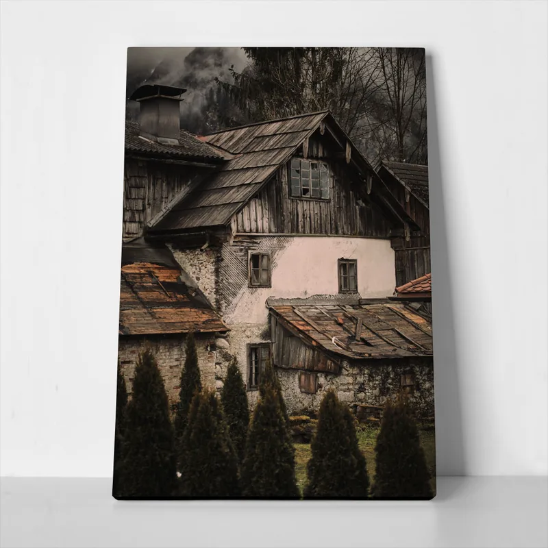 Πίνακας σε Καμβά RUSTIC FARMHOUSE OLD CABIN 2