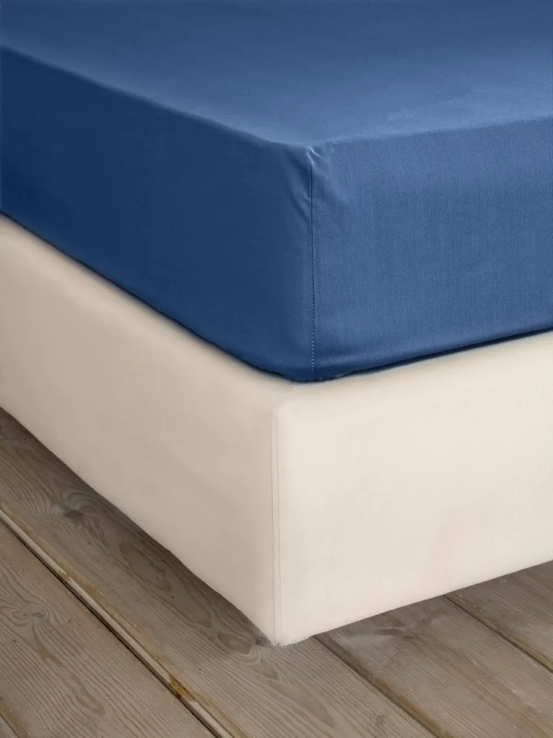 Σεντόνι Ημίδιπλο με Λάστιχο Nima Unicolors Dark Denim 120x200+32
