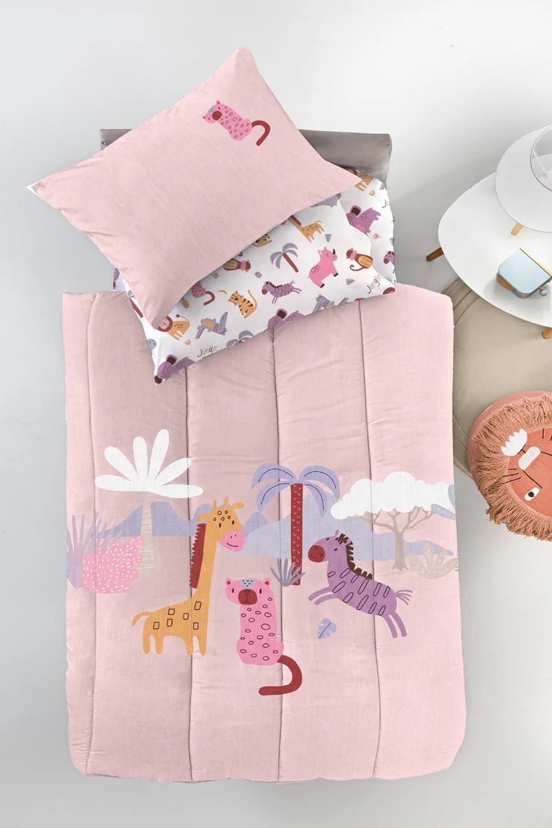 Παιδικό Κουβερλί Μονό Guy Laroche Jungle Ροζ 160x230