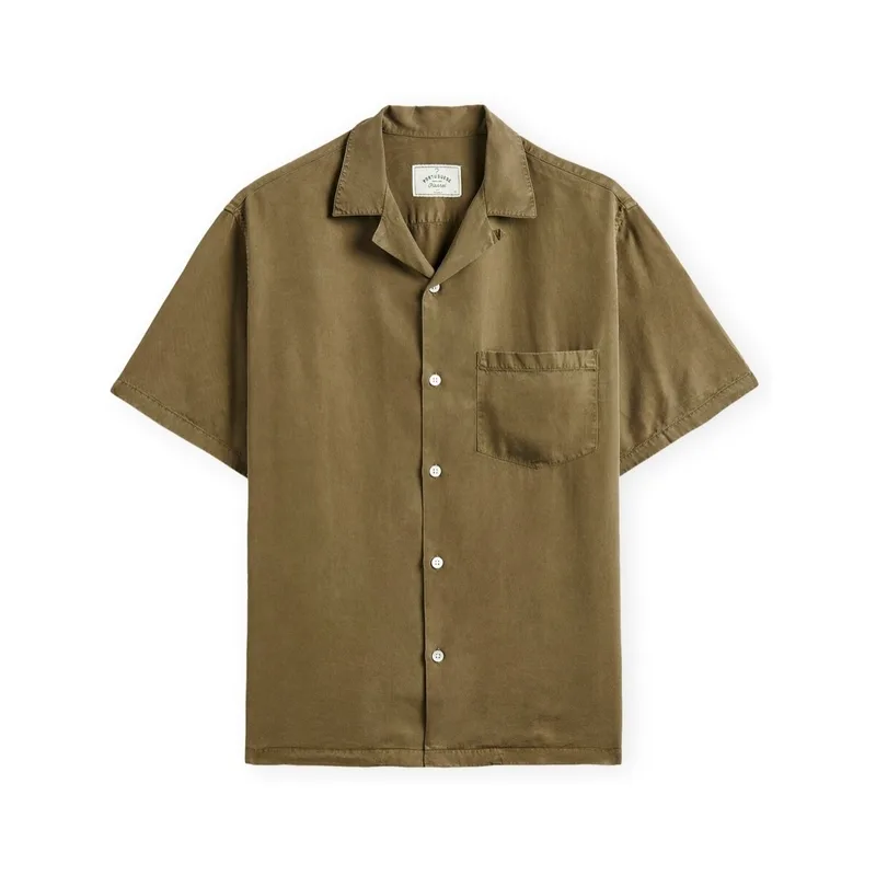 Πουκάμισο με κοντά μανίκια Portuguese Flannel Dogtown Shirt - Olive