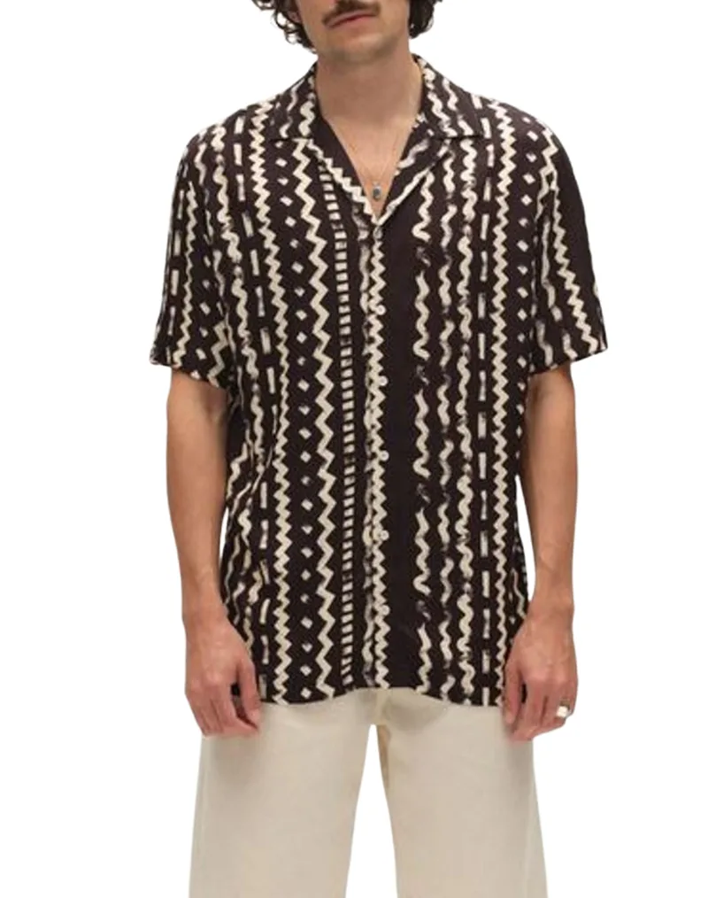 Gabba - Πουκάμισο Ανδρικό GABsven Reg Resort Χρυσό SS Shirt -Multi Pattern