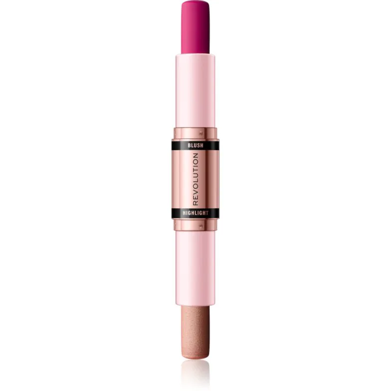 Revolution Blush & Highlight κρεμώδες ρουζ και highlighter σε στικ απόχρωση Sparkling Wine Shine 2x4.3 γρ
