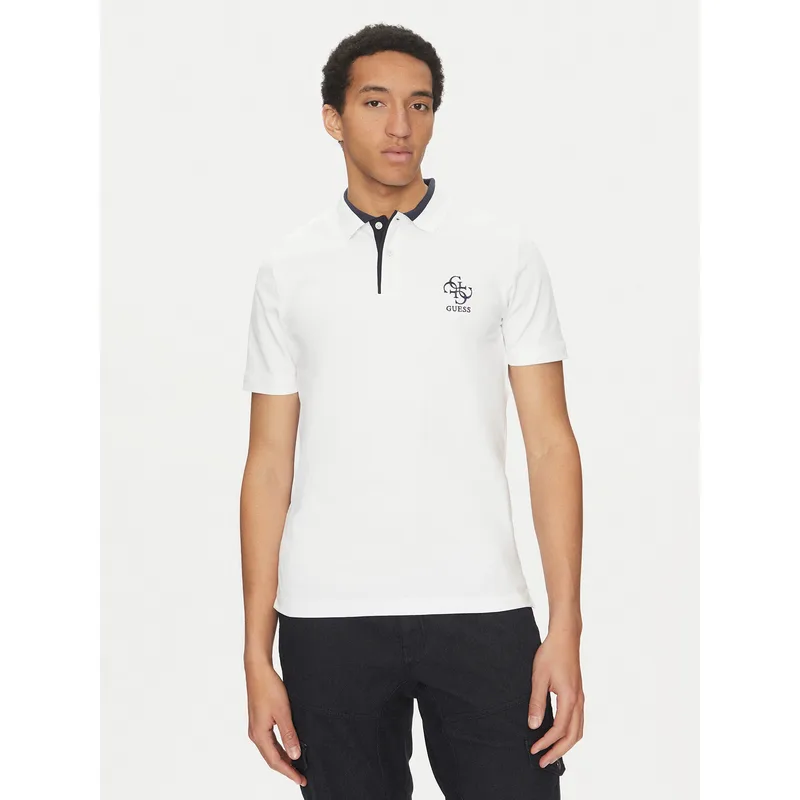 Guess Polo M5GP60 K7O64 Λευκό Slim Fit