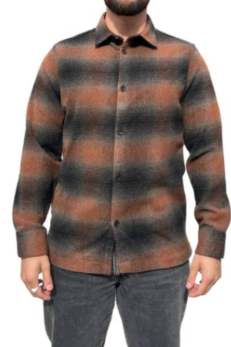 SEINSE πουκάμισο ανδρικό καρό Camicia M/L - Πορτοκαλί/Μαύρο-CI960SS