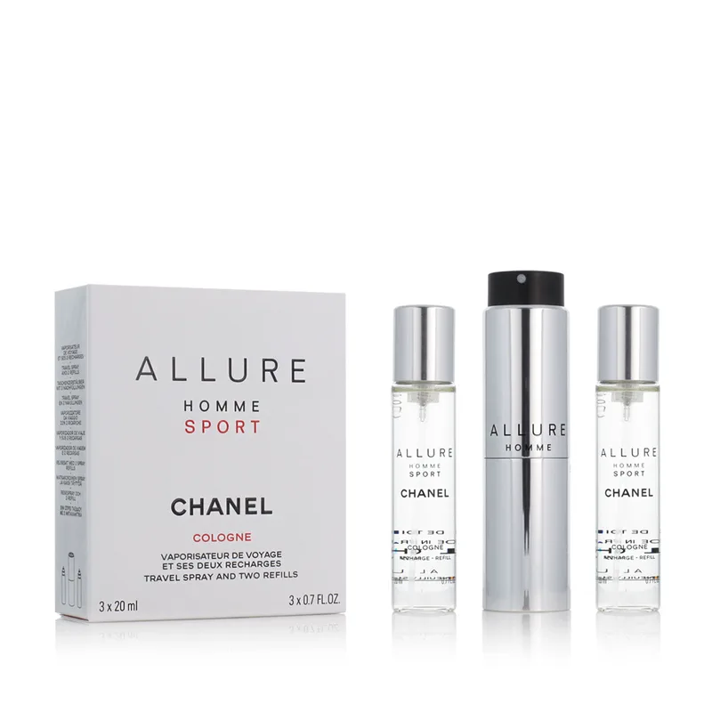 Chanel Allure Homme Sport Eau de Cologne Refillable 20 ml + 2 x 20 ml Refillable Eau de Cologne for Men 60 ml