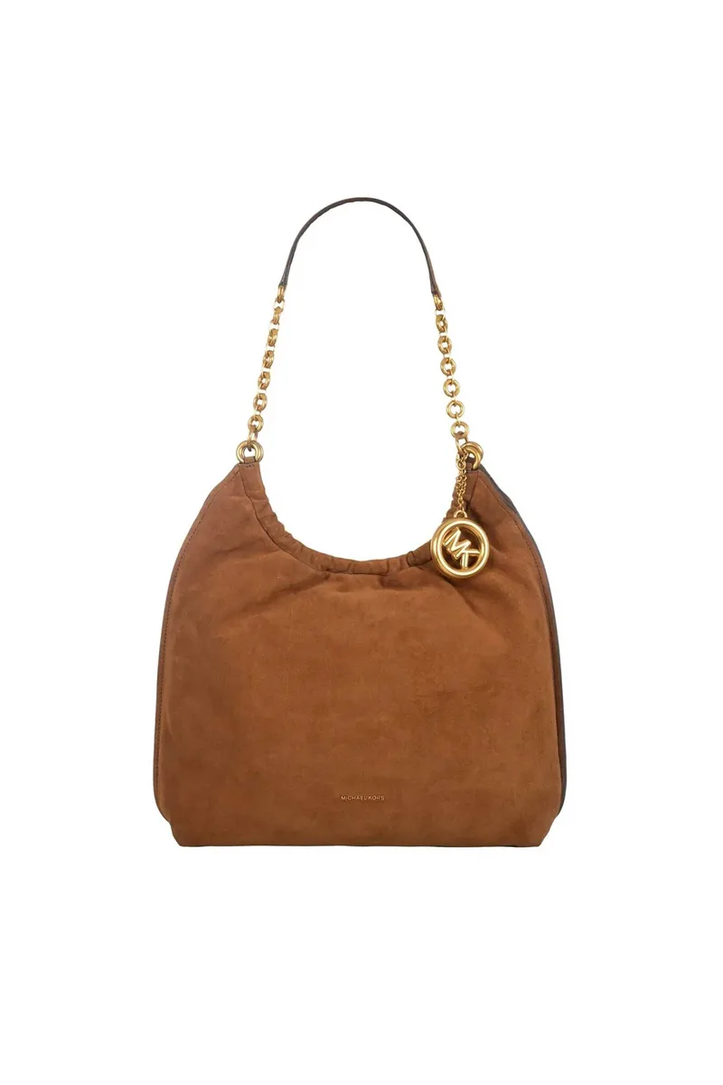 Michael Kors γυναικεία suede τσάντα ώμου "Indie Large" - 30S6A15L7S Καφέ