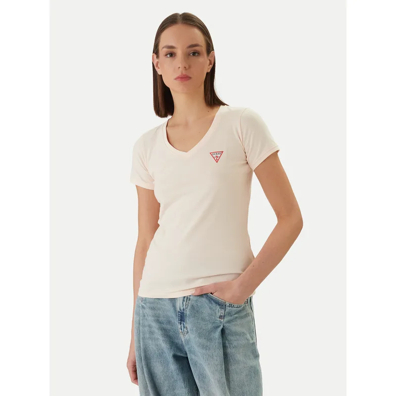 Guess T-Shirt W2YI45 J1314 Πορτοκαλί Slim Fit