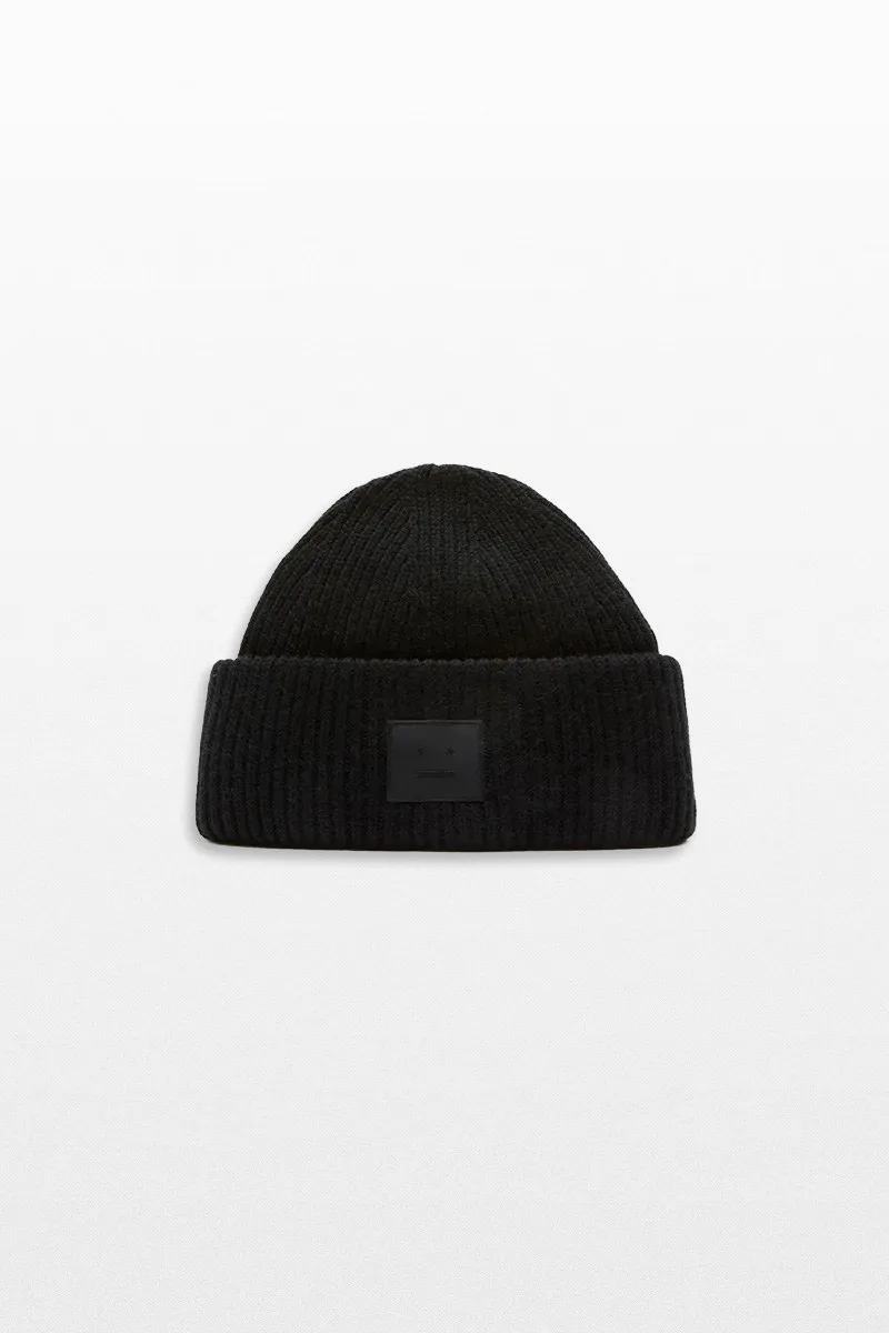 ACNE STUDIOS Ανδρικό Μαύρο Large Face Logo Beanie