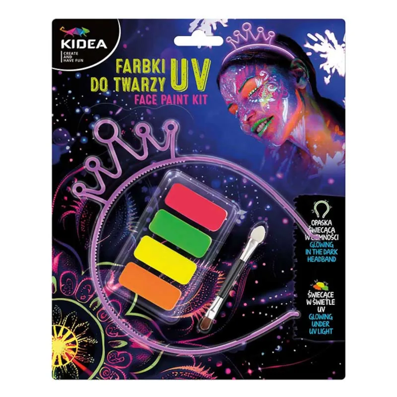 Kidea Χρώματα Προσώπου Glow in the Dark με Στέκα 700415