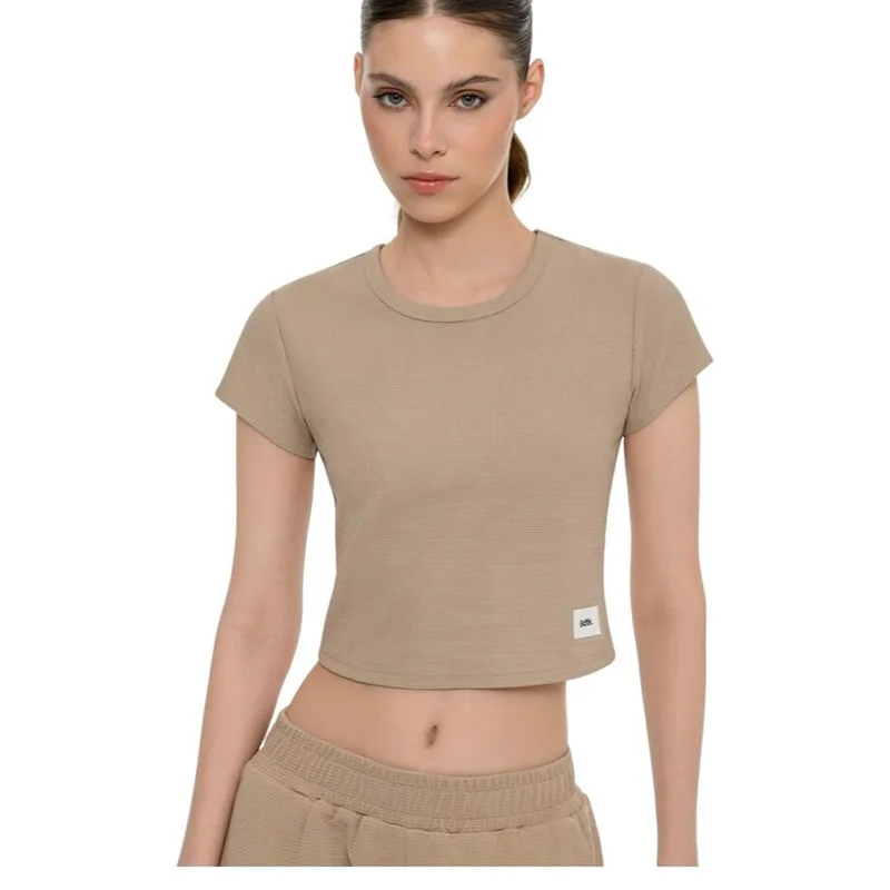 Body Talk W Waffle T-Shirt SS Affogato (1261-905328-00217)