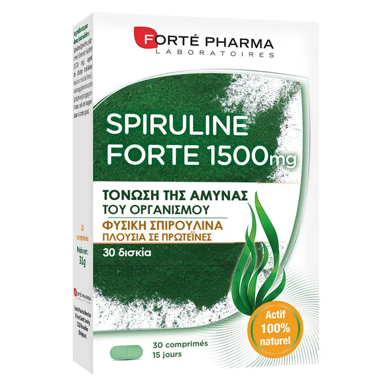 Forte Pharma Spiruline Forte 1500 Συμπλήρωμα Διατροφής με Σπιρουλίνα, 30tabs