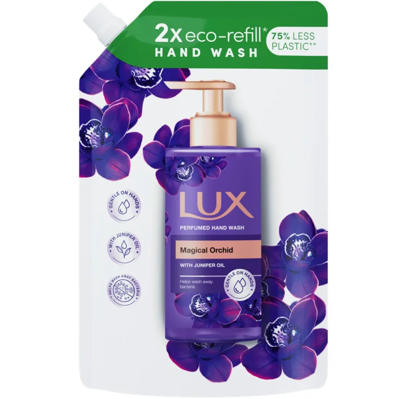 Lux Magical Orchid Perfumed Hand Wash with Juniper Oil Refill Ανταλλακτικό Κρεμοσάπουνο με Έλαιο Αγριοκυπάρισσου & Άρωμα από Άνθη Εξωτικών Λουλουδιών 750ml