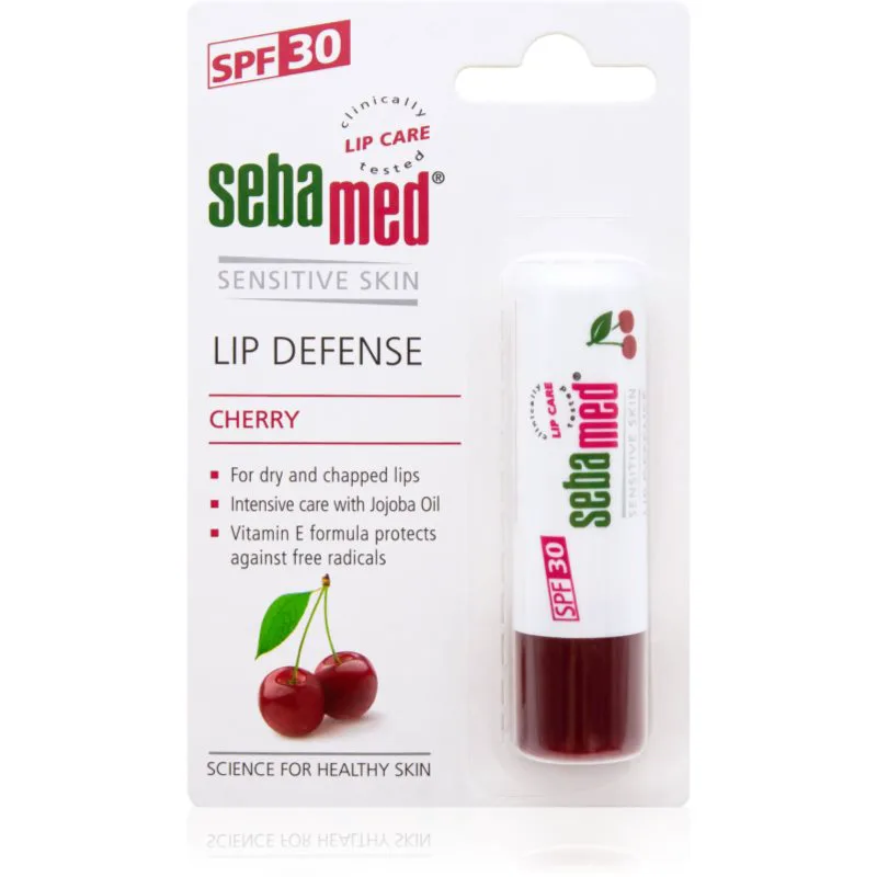 Sebamed Sensitive Skin Lip Defense προστατευτικό βάλσαμο για τα χείλη SPF 30 Cherry 4.7 γρ