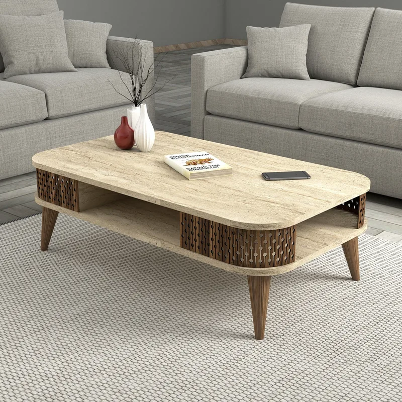 Τραπέζι Σαλονιού Eylul - Travertine 845Hct5601 (105x35x60)