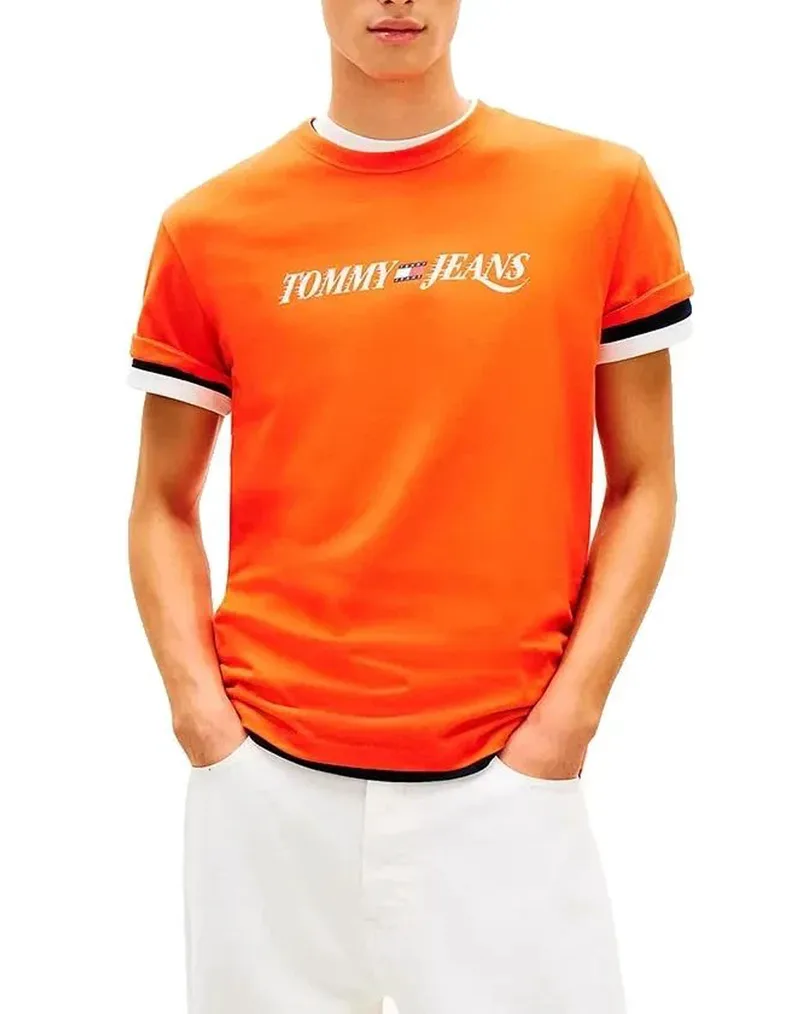 TOMMY JEANS TJM REG VINTAGE LA SS TEE DM0DM22548-XM2 Πορτοκαλί