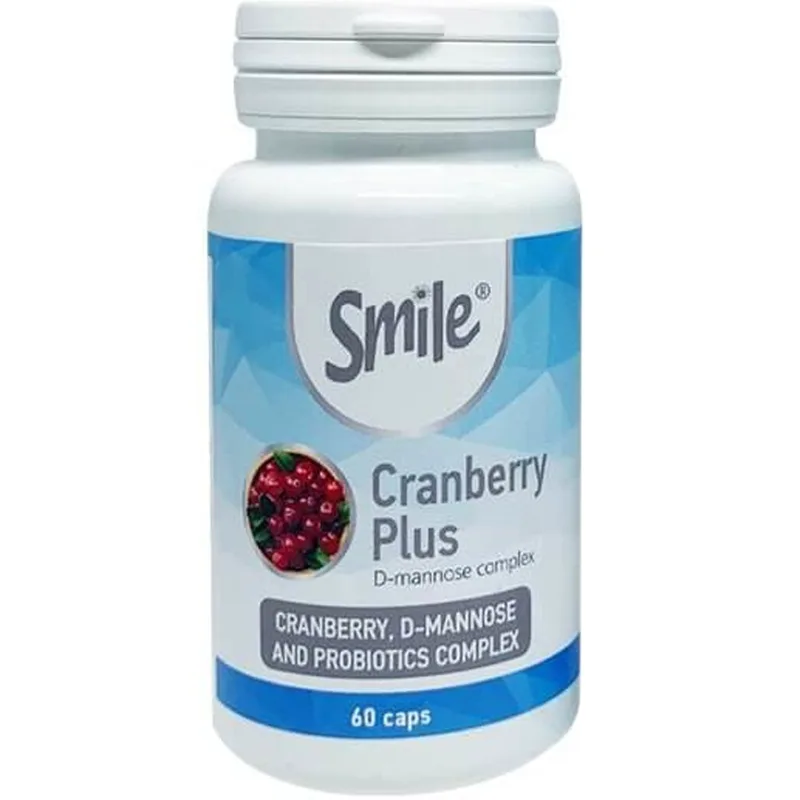 Smile Cranberry Plus Συμπλήρωμα Διατροφής Εκχυλίσματος Cranberry & Προβιοτικών για την Καλή Λειτουργία του Ουροποιητικού & Ενίσχυση της Φυσιολογικής Μικροβιακής Χλωρίδας 60caps