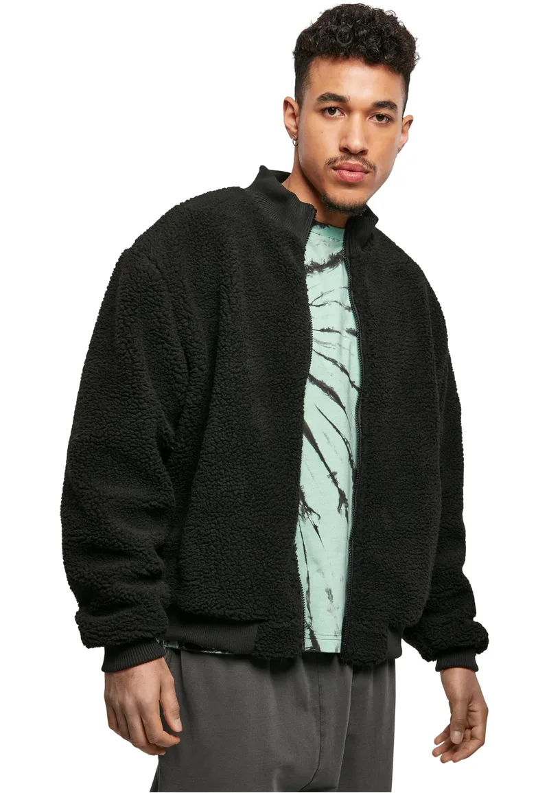 Boxy Sherpa Jacket Urban Classics TB4487 Black
