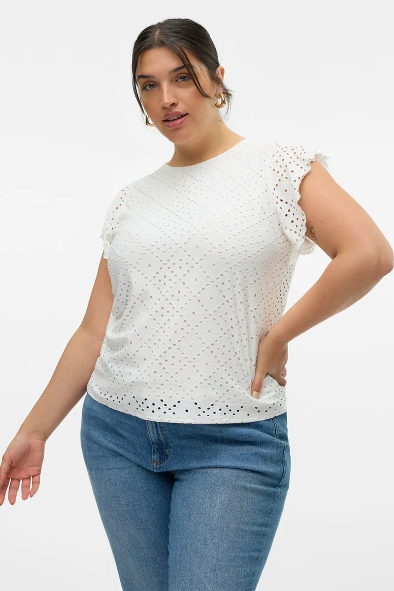 Μπλούζα με διατρητό κεντητό σχέδιο VERO MODA