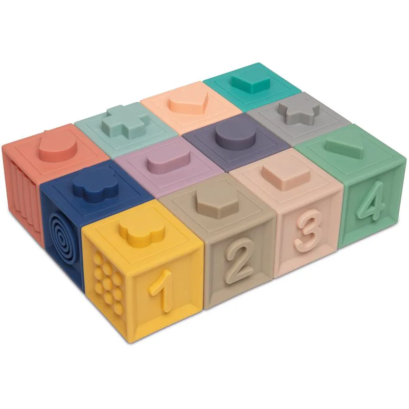 Canpol babies Small Toys μαλακοί κύβοι αισθήσεων 6m+ 12 τμχ