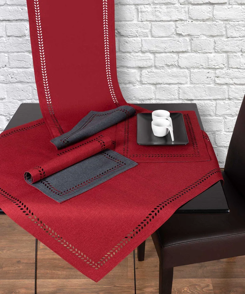 Καρέ Silk Fashion Bg18 Κόκκινο/Ανθρακί 90x90