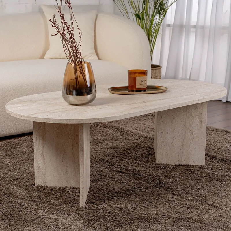 Τραπέζι Σαλονιού Sable - Travertine 909Nrd1103 (119x40x60)